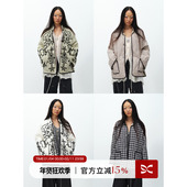 方圆新中式 SQUARE CIRCLE 正反两穿绣花条纹廓形薄羽绒保暖外套