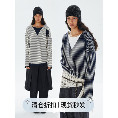 贴布绣宽松休闲假两件长袖薄卫衣