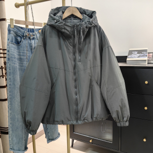 风棉衣棉服外套 宽松连帽双拉链工装 韩版 夹棉冲锋衣女2025秋冬新款