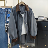 巨好看深灰色全棉工装 韩系休闲抽绳收腰高级感风衣 外套女秋冬新款