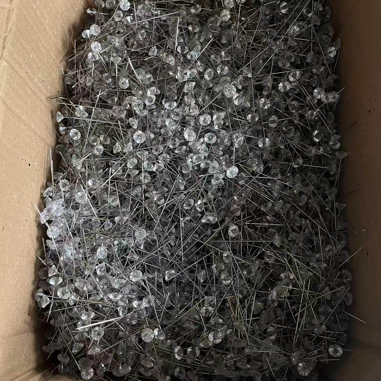 透明钻石大头针蝴蝶针定位大头针家用DIY固定散装1万根工厂批发
