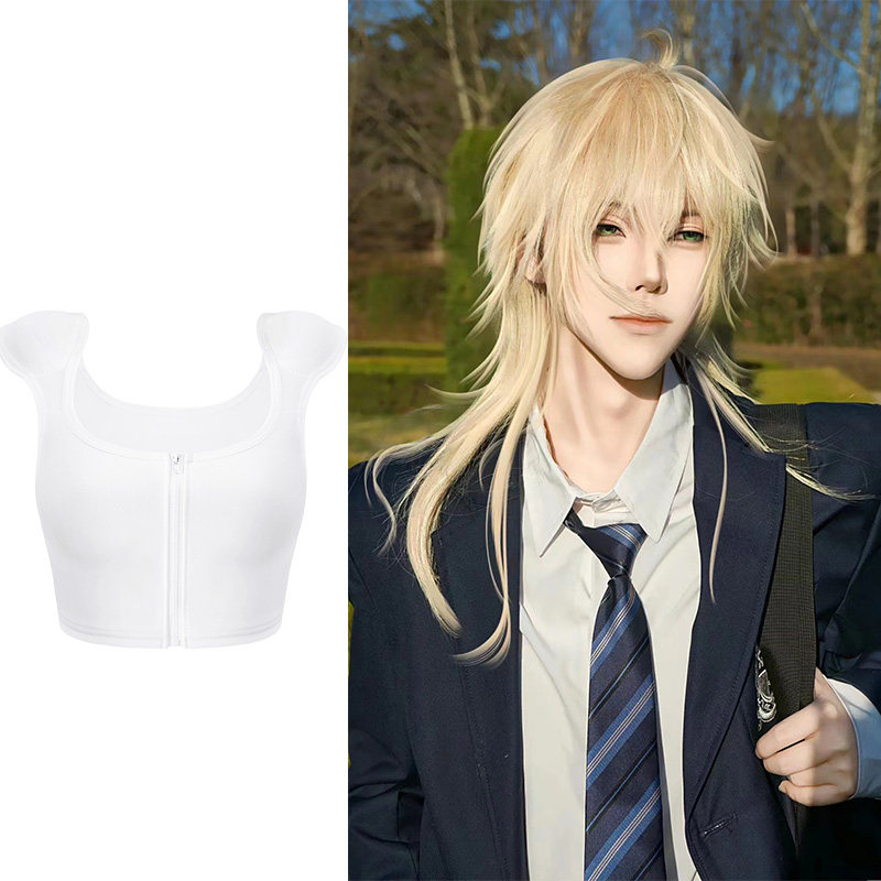 thumbnail for Corset cos shoulder pads artifact special vest wrap bra underwear bandage into a man dressed as a woman cosplay tomboy