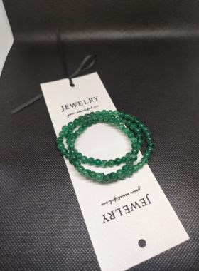绿草莓晶项链天然水晶女款圆珠多圈手链手饰5.5mm~6mm长约55cm