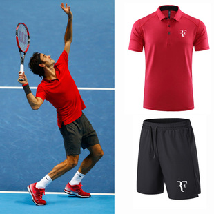 白色费德勒纳达尔网球服运动短袖T恤德约速干男POLO衫定制网球裤