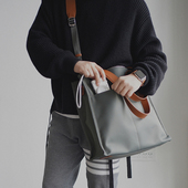 阿慕良品慕四姑娘系列简约牛皮大容量托特包购物袋男女中性 TOTE