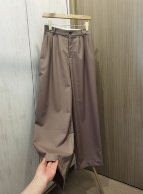 气质通勤～元尾gao品精纺羊毛细腻干爽宽松直筒休闲西裤女2024春