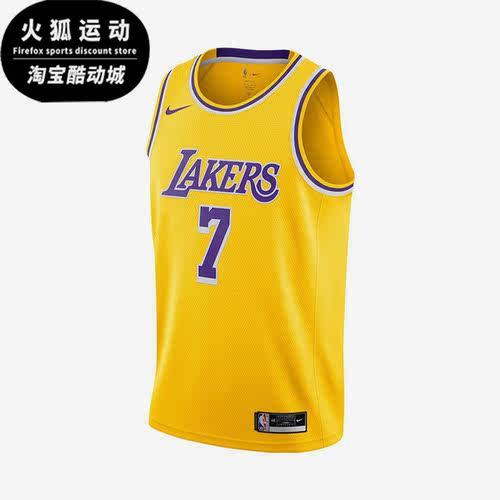 Nike/耐克正品麦基湖人队7号男子篮球运动球衣背心CW3669-742