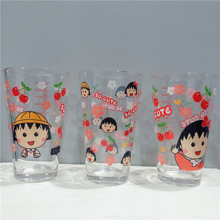 日系樱桃小丸子ins风杯子可爱卡通少女心牛奶水杯创意耐热玻璃杯