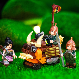 中国积木兼容乐高三国演义神龙攻城车诸葛亮木牛流马战车三国人仔