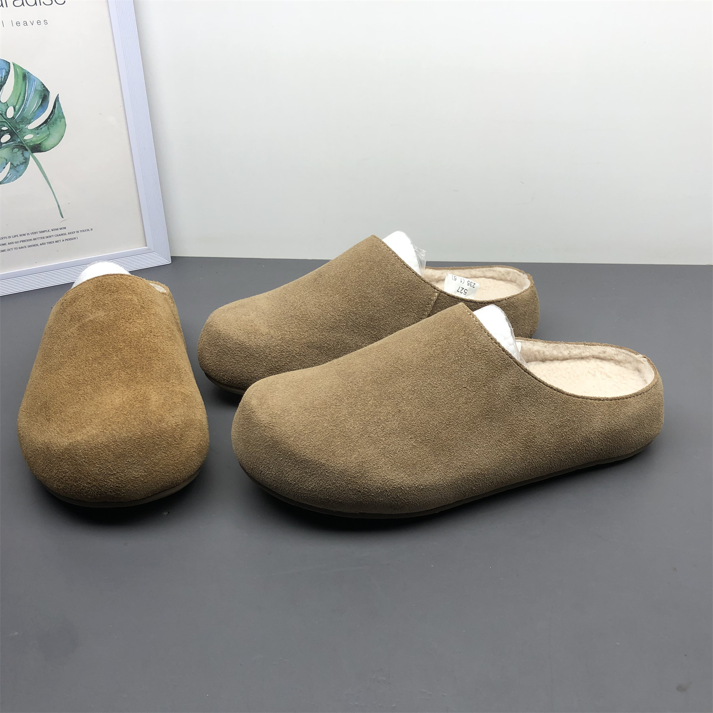 外穿冬季新款博肯包头拖鞋加绒