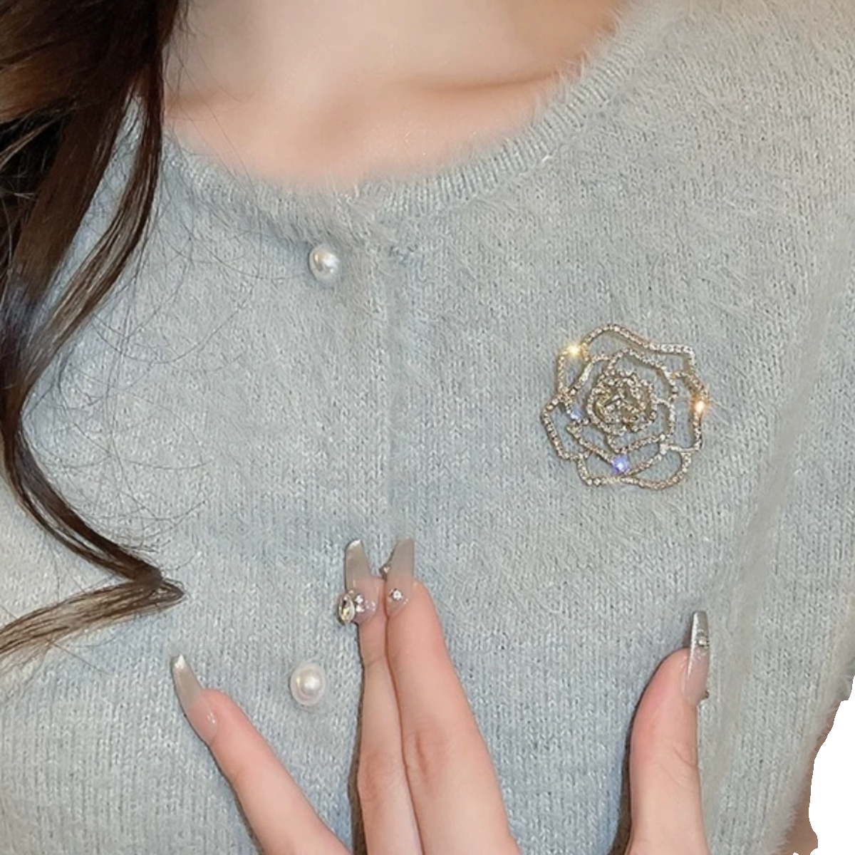 小香风山茶花镂空胸针女款高档女胸花别针设计感小众奢华气质配饰,饰品/流行首饰/时尚饰品新,胸针,淘宝优惠券,粉丝福利购,淘宝优惠卷