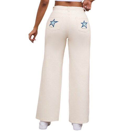 2024新款时尚印花高腰弹力牛仔裤 women stretch jeans trousers