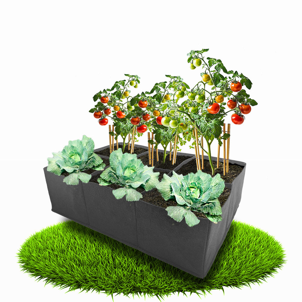 毛毡多格植物袋园林绿化毛毡美植袋长方形种植袋八口无纺布育苗床图片