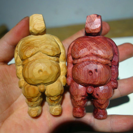 Luckyfatman同款 幸运的小胖子 木质手把件 EDC小胖子木雕