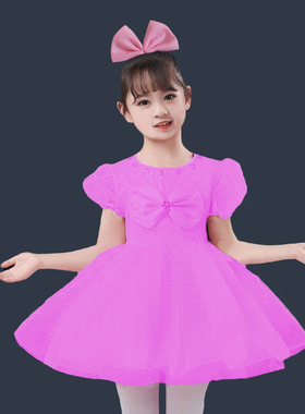 粉色黄色立体蝴蝶结头饰发夹 六一舞蹈演出发卡女童跳舞头花发饰
