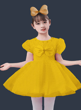 六一儿童节头饰 黄色绿色亮闪闪蝴蝶结发夹女童舞蹈表演头花跳舞