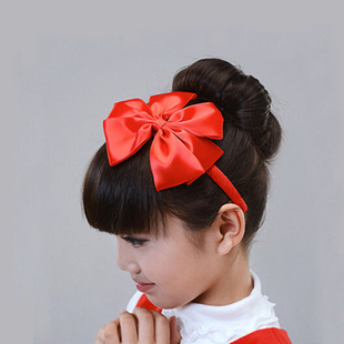 六一儿童大蝴蝶结发箍女童合唱演出头饰头箍红色压发舞台表演发饰