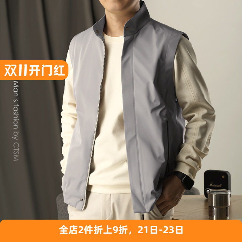 马甲男款2026新款春秋立领无袖坎肩男装男士商务休闲百搭外穿上衣