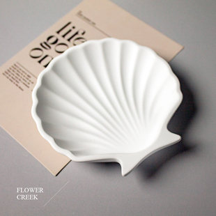 贝壳石膏托盘拍照道具ins风首饰美甲展示碟子蝴蝶结摆盘收纳盘