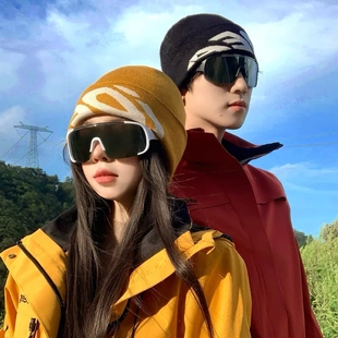 户外登山冷帽女秋冬季爬山滑雪毛线帽大头围山系保暖针织帽子男款