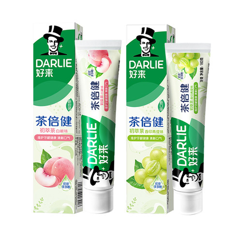 DARLIE好来原黑人牙膏茶倍健初萃茶多酚白桃青提含氟果味清新口气