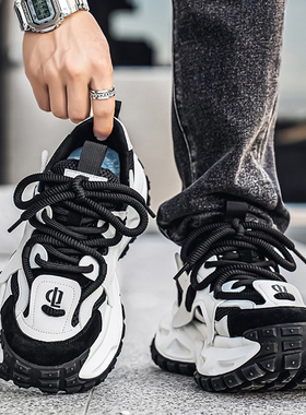 OLDORDER网红男鞋秋季超火跑步运动鞋青少年高级感潮牌炸街增高鞋