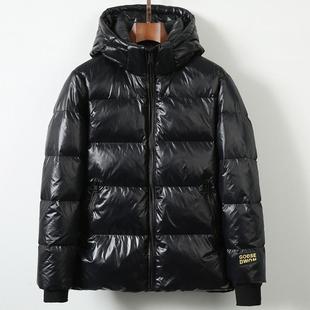 羽绒服男款冬季轻薄短款加肥加大亮面防水防风情侣外套保暖羽绒衣
