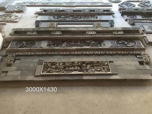 仿古砖雕浮雕 古建门楼中式门头门罩壁画徽州砖雕青砖古建材料