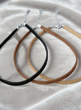 新款女士欧美鹿皮绒绳复古短款项链颈链项圈萌妹饰品锁骨链脖饰