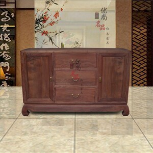 新款红木家具 缅甸花梨木素面储物柜 大果紫檀1.4米电视柜 实木柜