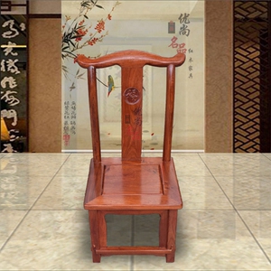 缅甸花梨木明式小官帽椅儿童椅 大果紫檀休闲椅 实木靠背椅矮凳子