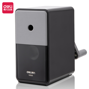 得力VB161手摇削笔机(黑色1盒7档自动中小学美术院生炭笔绘图素描