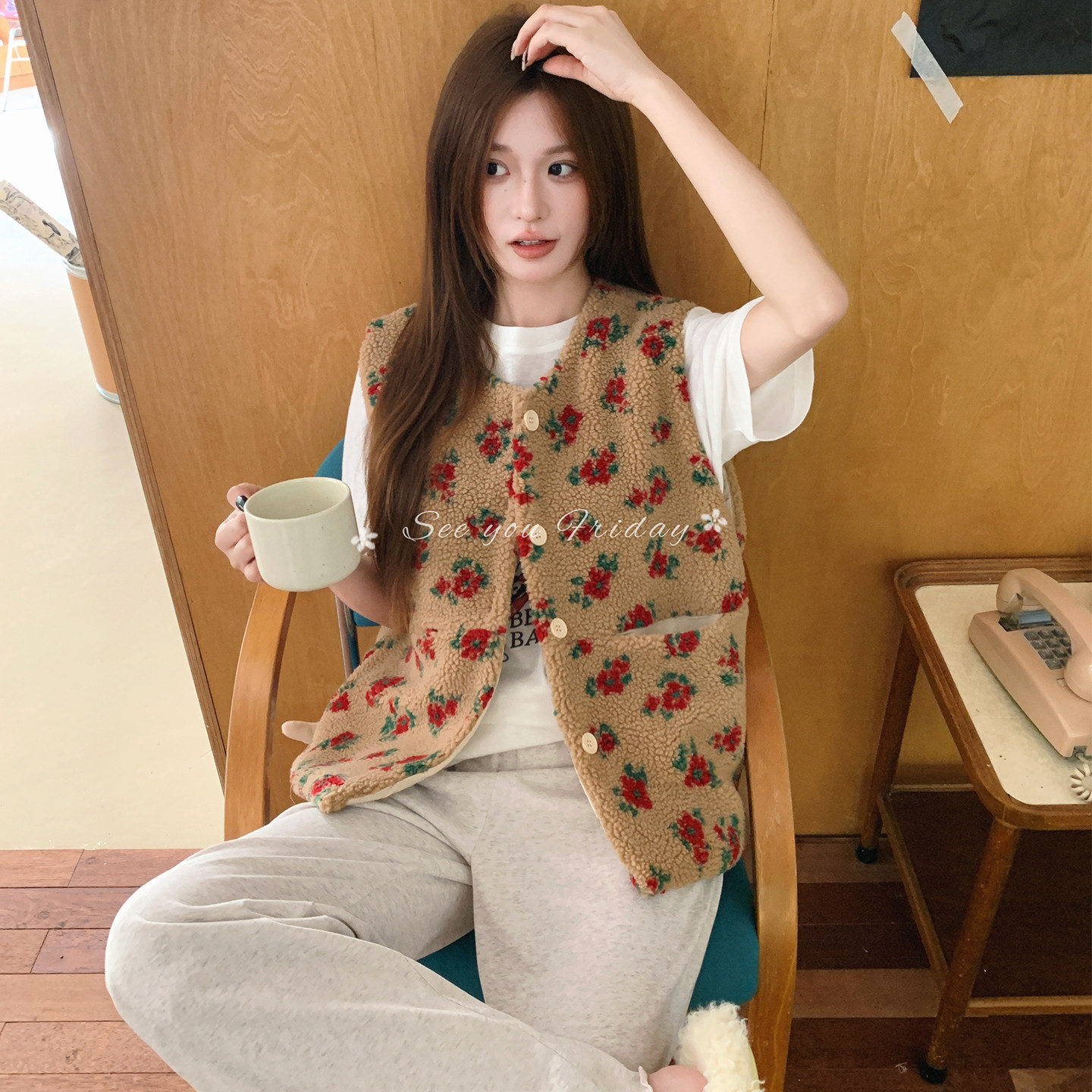 5色加厚保暖羊羔绒家居服可外穿