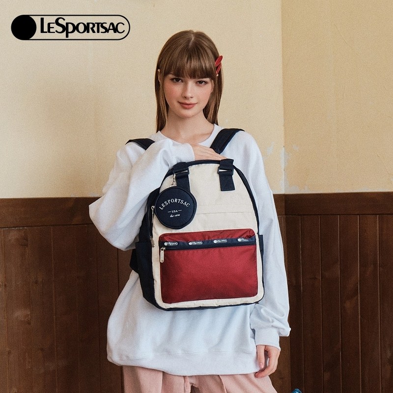 LeSportsac乐播诗新款旅行外出背包学生书包大容量双肩包