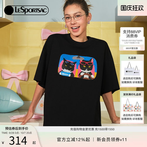 LeSportsac乐播诗夏季新款NEWNEW联名男女同款短袖休闲印花半袖