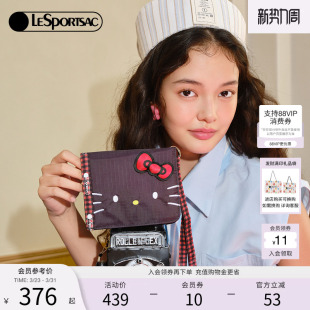 LeSportsac乐播诗新款 HelloKitty系列刺绣凯蒂猫挂脖包护照夹卡包