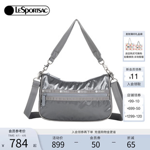 LeSportsac乐播诗新款 亮面灰色通勤腋下斜挎包 CLASSIC系列时尚
