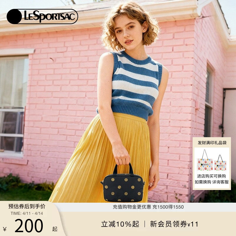 LeSportsac乐播诗新款经典系列时髦波点轻便零钱包手提包手拿包