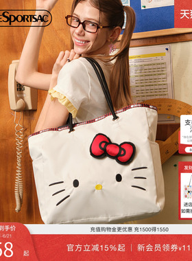 LeSportsac乐播诗HelloKitty系列白色凯蒂猫大容量通勤单肩托特包