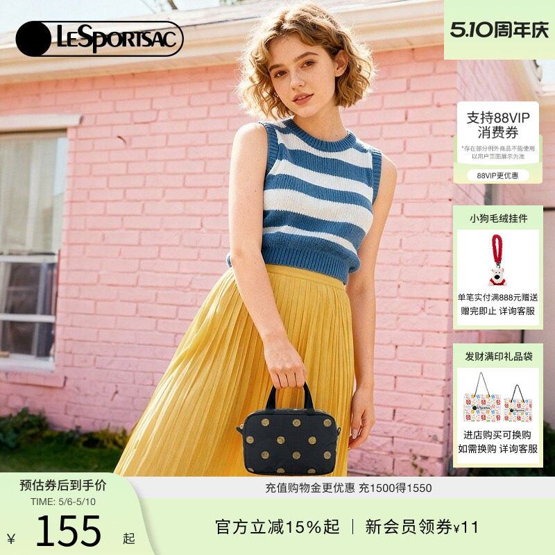 LeSportsac乐播诗新款经典系列时髦波点轻便零钱包手提包手拿包