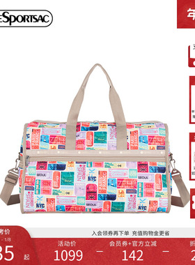 LeSportsac乐播诗25新款CLASSIC系列拼色差旅行李包大容量斜挎包