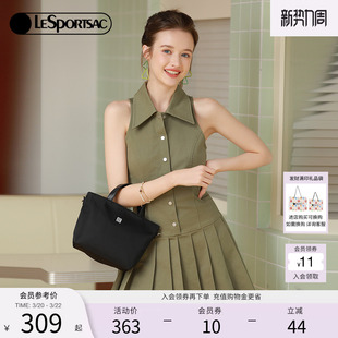 LeSportsac乐播诗新款手提包质感女斜挎包黑色小包高级通勤尼龙包