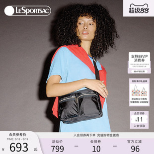 LeSportsac乐播诗新款超轻系列黑色百搭尼龙轻便通勤单肩斜挎包女