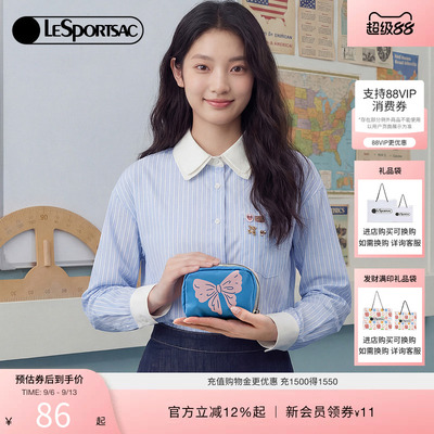 LeSportsac乐播诗新款潮流系列可爱猫猫头零钱收纳包外出手拿包女