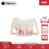 LeSportsac乐播诗新款 爱心小熊联名可爱萌趣白色单肩水桶包斜挎包