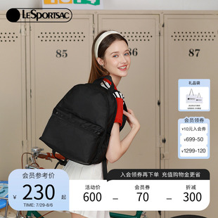 LeSportsac樂播詩黑色雙肩包女大容量背包學(xué)生書包旅游通勤電腦包