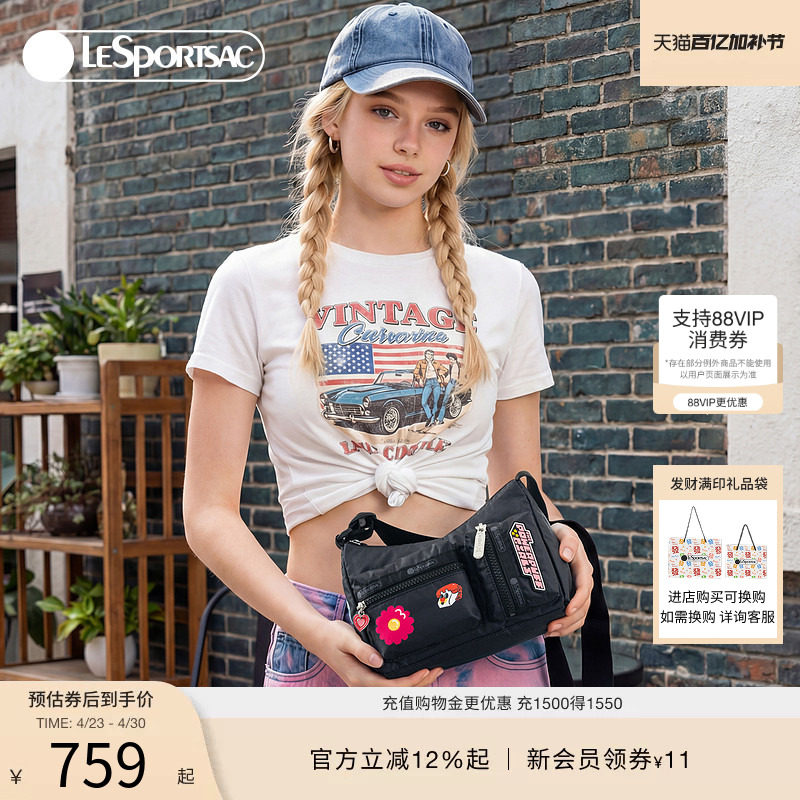 LeSportsac乐播诗新款飞天小女警&trade;可爱炫酷单肩斜挎包休闲手拿包