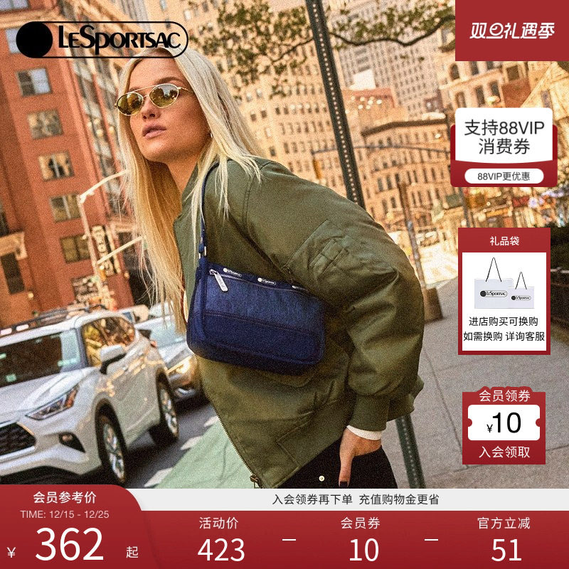 LeSportsac乐播诗新款CLASSIC经典系列时尚腋下包水洗牛仔手提包