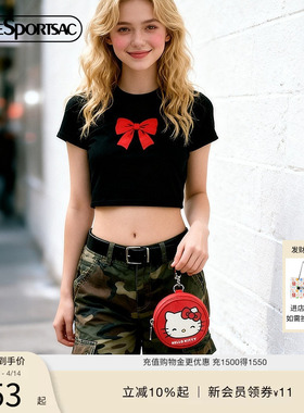 LeSportsac乐播诗新款HelloKitty合作系列可爱红色挂件包挂脖小包