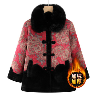 玥雅妈妈老年棉衣女加厚冬装保暖老人家女衣服加绒奶奶装棉服冬款